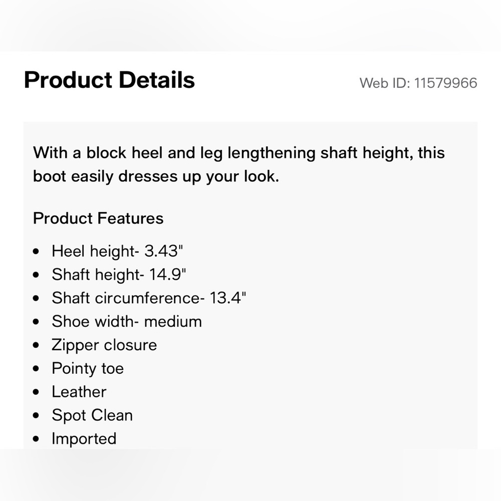 Nine West “Gabal” White Leather Tall Block Heel Pointy Toe Boots Size 7 NEW - Picture 7 of 16